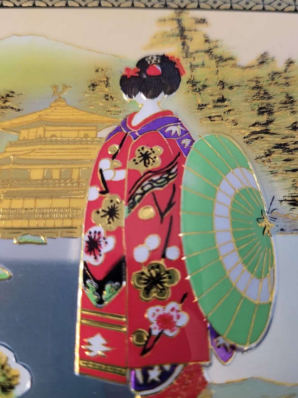 Mid-Century Japanese Chokin Style Lacquerware Musical Jewelry Box